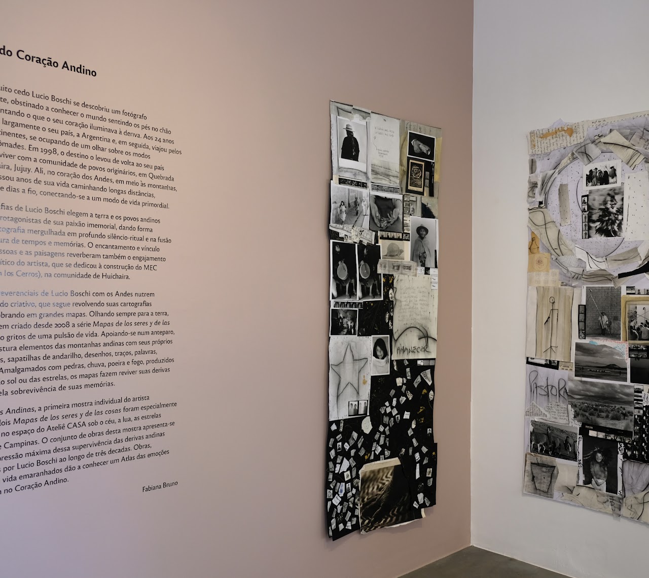 Obras na exposição Derivas Andinas de Lucio Boschi
